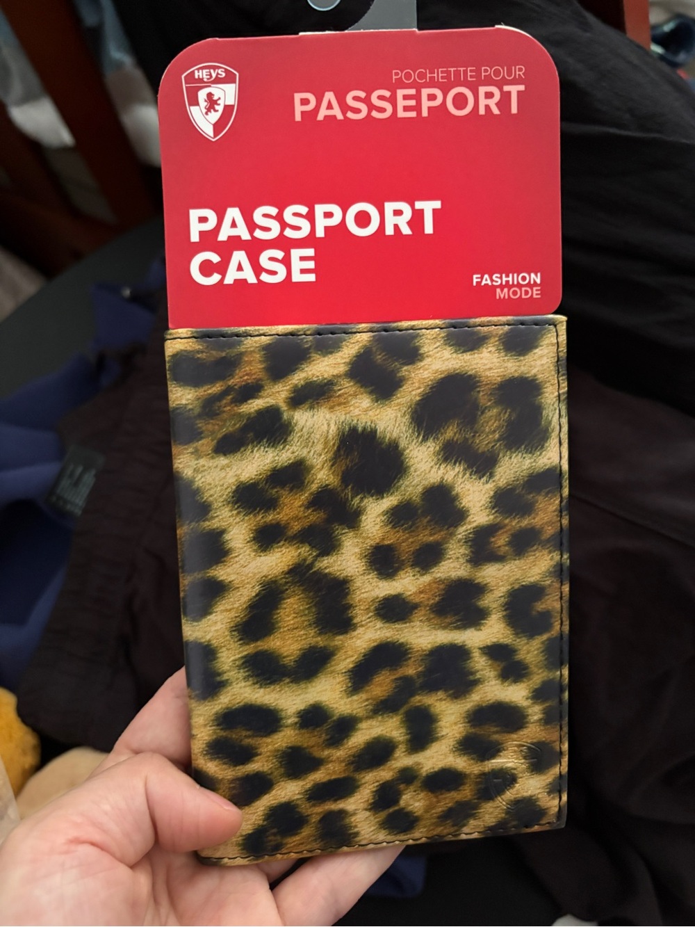 HEYs Leopard Print Passport Case - Brown/Black